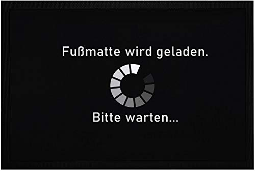 MoonWorks® Fußmatte mit Spruch lustig Fußmatte Wird geladen Bitte warten Loading rutschfest & waschbar schwarz 60x40cm