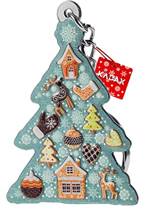 KADAX Schlüsselanhänger, bunter Handtaschenanhänger aus Stahl, niedlicher Weihnachtsanhänger für Schlüssel, Tasche, Rucksack, Geldbörse, Anhänger mit Metallhaken (Weihnachtsbaum)
