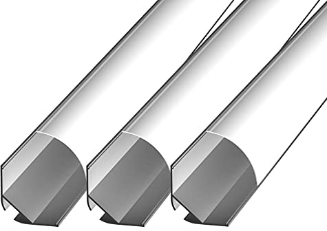 Alupona LED Aluprofil NITO 3 x 2 Meter | Eloxiert | Eckprofil Lichtvouten Aufbauprofil für LED Beleuchtung | Strip bis 20mm Breite