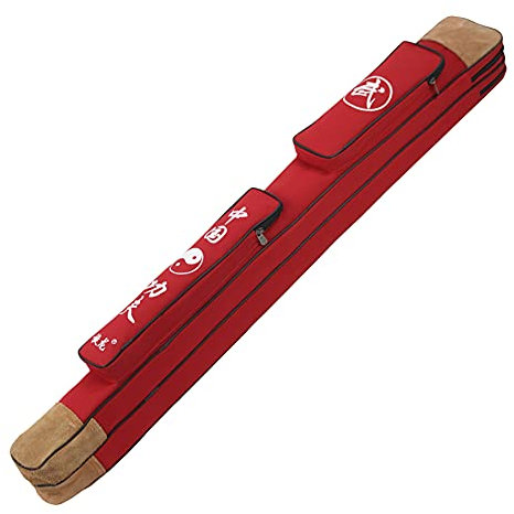 GOONSDS Double Layers Tai Chi Multifunctional Sword Bag Carrying Case Martial Arts Weapons Case Sword,Red