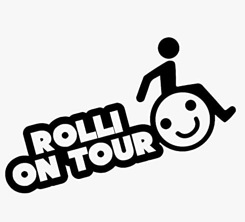UUSticker Rollstuhl in Flammen Aufkleber 135x95mm Rolli Rollstuhlfahrer Auto (Black)