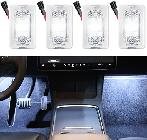 RCBDCYGJ - Ultra Bright Interior Light for Tesla 4pcs Tesla Model 3/Y/S/X Interior LED Bulbs Kit, Lights for Trunk, Frunk, Door Puddle, Well, Tesla Accessories (White Light)