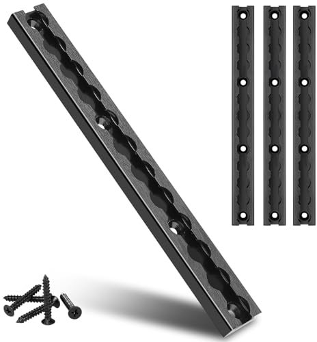 4 x L-Schienen-Spannsystem, 30,5 cm Länge, L-Schiene, schwarzes, pulverbeschichtetes Aluminium zur Sicherung von Motorrädern, Dirtbikes, ATVs, Pickup-LKWs, Vans oder Nutzfahrzeuganhängern