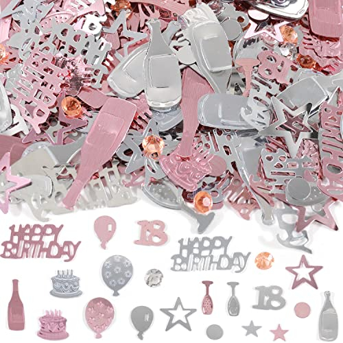 Konfetti 18 Geburtstag Deko,Tischdeko 18 Geburtstag Deko Rosegold,Konfetti Streudeko 18 Geburtstag Frauen,Partydekorationen