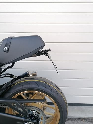 kurzer Kennzeichenhalter für Yamaha XSR900 ab 2022 REVO Short Kennzeichenträger Heckumbau Cafe Racer Retro xsr 900 3Zylinder XSR-900 Porta Targa Tail Tidy GroFaTec für Yamaha Blinker und Mini Blinker
