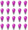 HUAMu 20er Pack 3W LED farbige Glühbirne E27 A50 Schraubkappe Lila Glühbirne für Hochzeit Halloween Weihnachtsfeier Nicht dimmbar