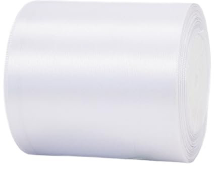 Satinband Weiß 100mm Breit Geschenkband Satin,22m Satinbänder Weiß Dick Schleifenband Dekoband Seidenband Geschenkverpackung Stoffband Geschenkbänder für Dekorieren Basteln Kleid Hochzeit Geburtstag