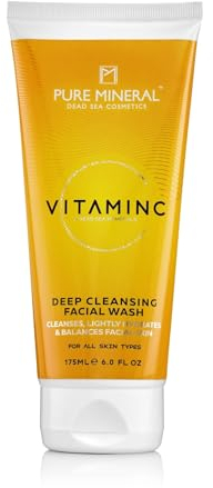 Pure Mineral - Tiefenreinigender Gesichtsreiniger - Tote Meer Mineralien, Vitamin C, Für Alle Hauttypen, Reinigend - Ohne Silikone, Sulfate, Parabene - 175ml