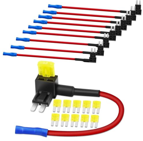 16 PCs Micro 2 Blade Fuse Taps 12V Car Add a Circuit Fuse Holders Add a Circuit ATR Blade 20A Fuse Adapter Add On Dual Circuit Adapter with 20A fuses for Cars Trucks Boats