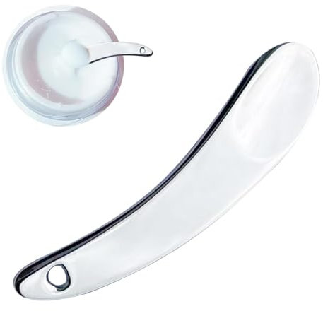 Yonuaret Spatola cosmetica, spatola per trucco - Spatola per crema riutilizzabile forma di cucchiaio con design compatto | Spatola per trucco ecologica in lega di zinco piccola per lozione, trucco,