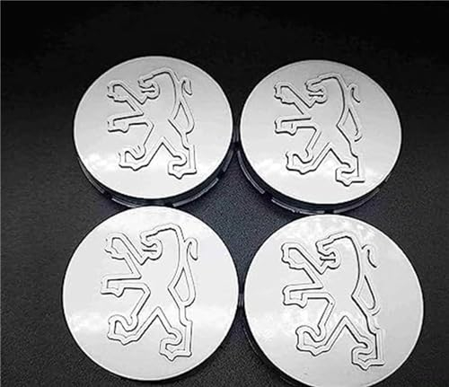 4 Stück Wagen Radnabenkappen für Peugeot 205 GTI 1.9 60MM Reifen Felgen Felgendeckel Radkappen Car Hub Centre Caps Wheel Stickers