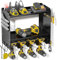 Spampur Power Tool Organizer Wall Mount with Charging Station, Tool Battery Holder with 4 Outlet Power Strip15 Min Assembly & Maximum 100lb load by Heavy Duty Metal, 4/6/8 Slots for Cordless Drill
