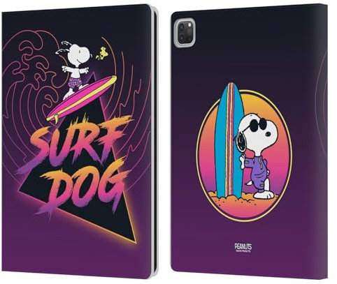 Head Case Designs Offizielle Peanuts Surfer Hund Snoopy Aloha Disco Leder-Wallet-Hülle Kompatibel mit Apple iPad Pro 13 M4 2024