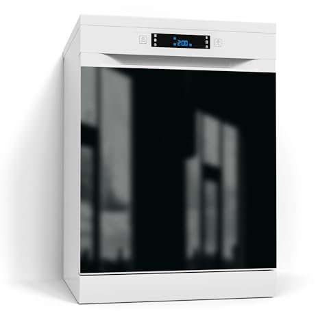 DEQORI Lámina magnética para lavavajillas 60 x 60 cm | Color liso – Negro | Esterilla magnética decorativa para lavavajillas | Lámina decorativa magnética autoadhesiva, magnética y se puede escribir