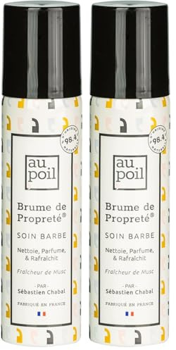 AU POIL la Brume de Propreté Fraîcheur de Musc pour la barbe et les cheveux par Sébastien Chabal (Lot de 2)