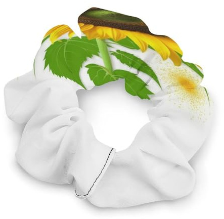 Élastiques à cheveux, avec imprimé tournesol et mauvaises herbes pour femmes, chouchou sans couture, accessoires pour cheveux sans douleur, parfaits pour les tresses durables, les queues de cheval et