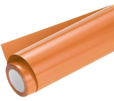 sourcing map Heat Transfer Vinyl Roll 12 x 8ft Orange | HTV Transfer Vinyl Iron On Vinyl,for T-Shirts,DIY Heat Vinyl Design,Easy to Cut & Weed