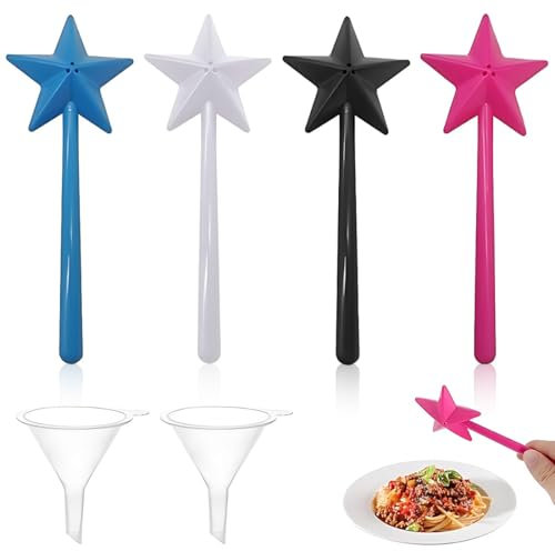 XUZOPIM Pack Of 4 Spice Shakers, Salz Und Pfefferstreuer, Magic Wand, Salt And Pepper Shakers Star, Mit Trichter, Magic Wand, For Kitchen, Spices, Salt Dispenser, Restaurant, Spice Bottle