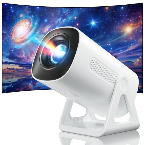 [2025 Upgraded & Android 11.0] Mini Projector with WiFi and Bluetooth, 4K 1080P Support Portable Projector, 270°Adjustable Stand Home Theater Star Projector for Phone/PS5/HDMI/TV Stick/USB/PC