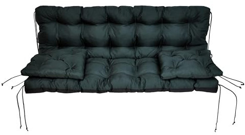nana shop Kissen für die Gartenschaukel, Gartenschaukelkissen 120 cm, Schaukelkissen, Kissen für Hollywoodschaukel, Gartenkissen für Palettenmöbel, Bankkissen, Gartenbankkissen (Grün)