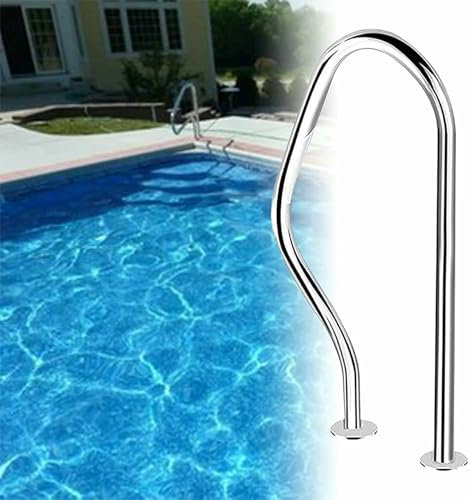 LASDERTV Pool-Handlauf, Pool-Handlauf für den Einstieg in den Pool, an Deck montiertes Geländer, Edelstahl-Schwimmbad-Halteleiter mit Einer Tragfähigkeit von 250 kg