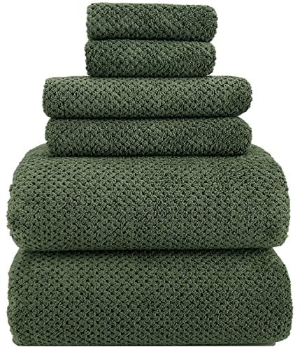 ANYBOY Badetuch Set, Grün, 6 Stück 100x200