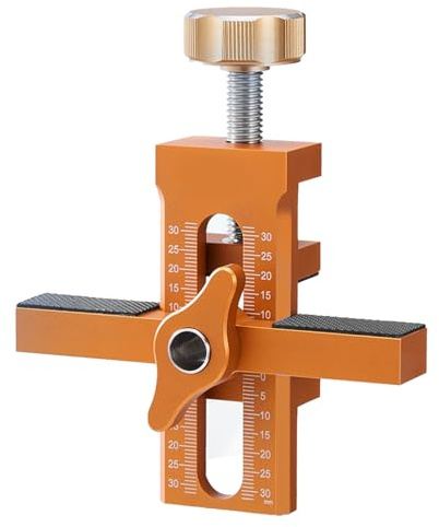 Cabinet Door Mounting Jig, Adjustable Cabinet Door Installation Positioner with Rebounder Hole, Aluminium Alloy Positioning Tool Jig, Woodworking Leveler