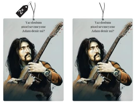 2 × Baris Manco Duftbaum Türkische Musikikone Auto Lufterfrischer Duftanhänger für Auto Geschenk für Musikfans Autozubehör Car Air Freshener Auto Dekoration Kult Duftbaum Duftspender