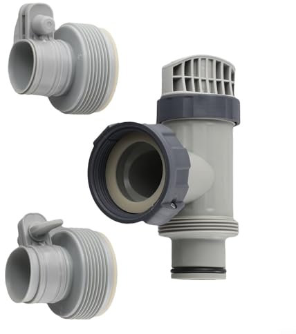 Adaptateur de tuyau et valve à piston pour piscines Intex avec vanne d'arrêt pour une filtration efficace