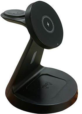 Cargador inalámbrico 3 en 1, carga rápida de 15 W, base de carga inductiva para iPhone 16/15/14/13/12/11, Apple Watch S3-S10, SE/SE2, Ultra, Hermès & AirPods Pro, no incluye fuente de alimentación