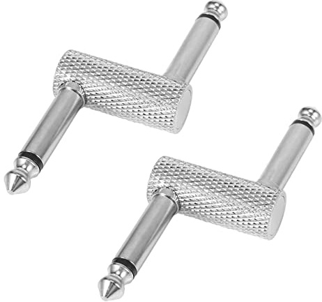 Blmirror 2X 6.35 Adapter Plug Pedal Coupler Type Connector for Guitar Effect Pedal 1/4 Inch High-Grade Amplifier Adapter