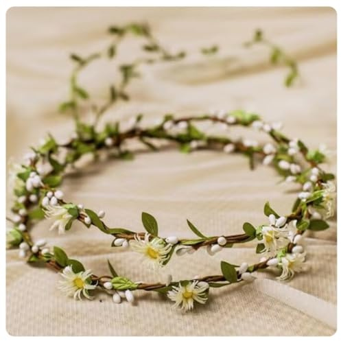 Hotcinab Künstliches Blumen Haarreifen Blume Krone Stirnband Böhmischer Stil Flower Crown Blumenstirnband Einstellbar Braut Blumenkranz Haarschmuck mit Blüten für Dreharbeiten Party Hochzeit