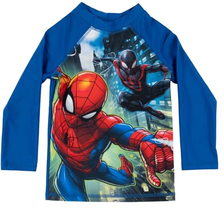 United Labels Marvel Spiderman simtröja UV-skydd 50 för pojkar, blå, badskjorta långärmad, badmode barn, badkläder