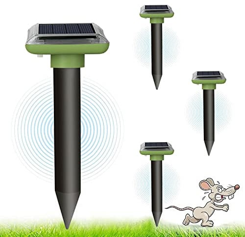 Solar Maulwurfvertreiber 2025, Gopher und andere Maulwurfvertreiber 4 Stück, Ameisenköniginnen-Vertreiber für Garten und Camping, Gopher, Schlangenabwehr Maulwurf