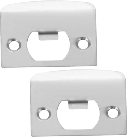 OUNONA 2 pièces Plaque de Renfort pour Porte Acier Inoxydable Plaque de Gâche D-type Renforcement Serrure Intérieure et Extérieure Facile à Installer et Résistante Déformation