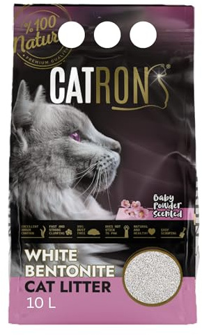 BIG-PAN 10L Catron klumpende Katzenstreu Baby Powder | hochwertige Bentonit-Streu mit Babypuder-Duft, starke Klumpenbildung, hohe Saugkraft & staubarme Formel