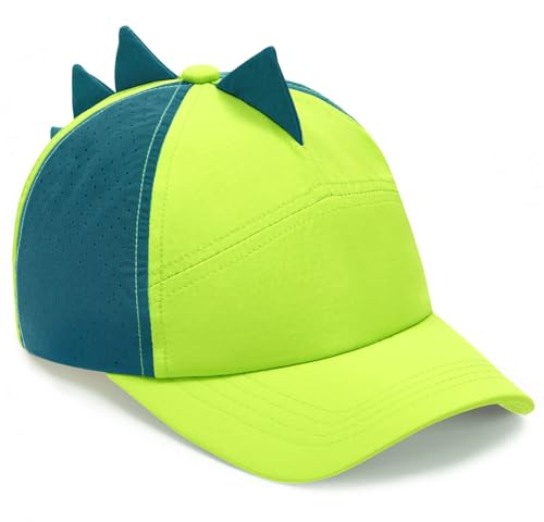WAWSAM Cap Kinder Jungen Baseballkappe Basecap Verstellbar | Mit T-Rex Stickerei, Gebogenem Schirm und Kontrastnähten, Baumwoll-Cappy mit Verstellbarem Verschluss für 4–8 Jahre