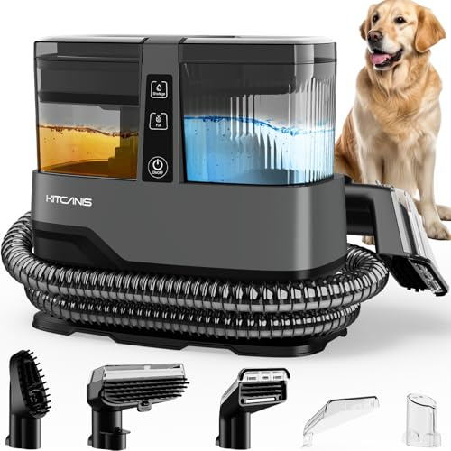 Kitcanis Limpiador de Tapicerías 17Kpa 600W Aspiradora de Agua Tapicería con 4 Accesorios, Máquina Limpiar Tapicerías Sofá Alfombra Coche, Depósitos 1.1L/1.2L, Aspirador Tapicerias con Agua