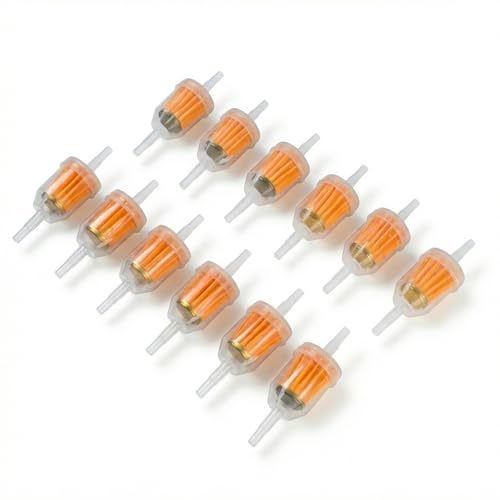Hoxfly 12 Pièces Filtres à Essence Universel 6mm 8mm, Filtre à Carburant en Ligne Transparent pour Moto Scooter Tondeuse à Gazon et Quad, Compatible avec Durite Essence, Protection Moteur Efficace