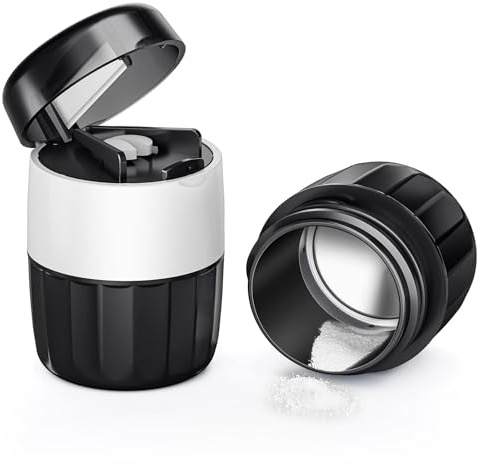 3-in-1 Pill Crusher for Tablets, Tablet Crusher Fine Powder with Stainless Steel Grinding Head, Pill Grinder with Storage Compartment for Tablets, Pill Crushers Splitters for Small and Tiny Pills