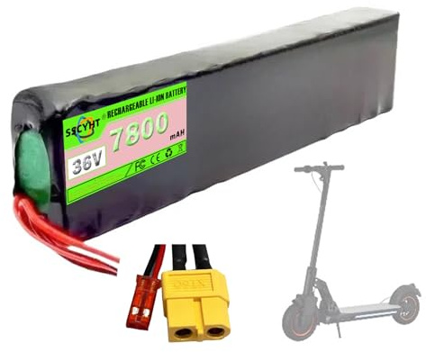 SSCYHT ,36v7800mah,JST+XT60, Batteria Monopattino Elettrico 10S3P 36 Volt Pacco Batteria Litio 36V 7.8Ah 9Ah Ricambio per Monopattino Pieghevole con Scheda di Protezione BMS