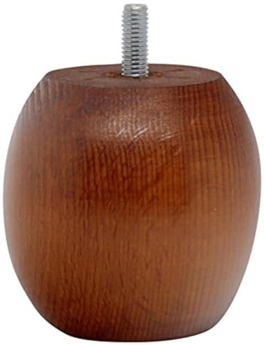 La Fabrique de Pieds AM20170085 Jeu de 4 Pieds de Lit Boules Bois Teinte Merisier 7 x 7,5 x 7,5 cm