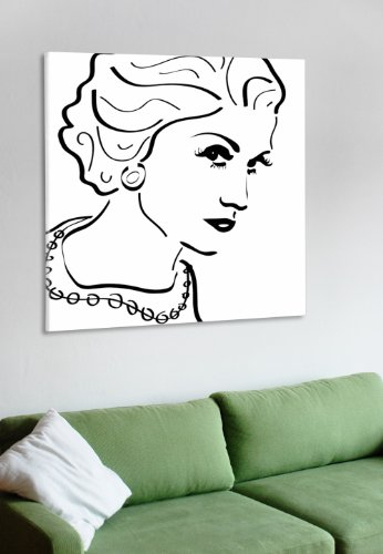 COGNOSCO Wandbild mit Grafik-Motiv: Coco Chanel - Druck auf Leinwand - 60 x 60 cm