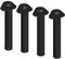 Element System 4 Stück Stahlrohrfüße rund, Tischbeine, Möbelfüße inklusive Anschraubplatte, Länge 40 cm, Durchmesser 60 mm, 4 Farben, 6 Abmessungen, schwarz, 11102-00011