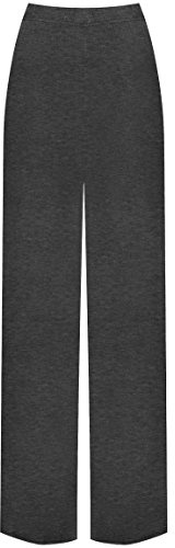 WearAll Ladies Palazzo Wide Leg Flared Elasticated Stretch Plus Size Plain Trousers