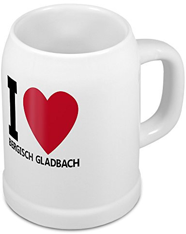 digital print Bierkrug mit Stadtnamen Bergisch Gladbach - Design stilvollem I Love Bergisch Gladbach - Städte-Tasse, Becher, Maßkrug