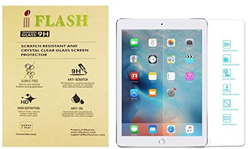 Iflash proteggi schermo in vetro temperato: Crystal & Bubble free 0.3 mm spessore Edition – per Apple iPad Air/iPad Air 2 con display Retina (iPad 5th/6th Generation) – vendita al dettaglio
