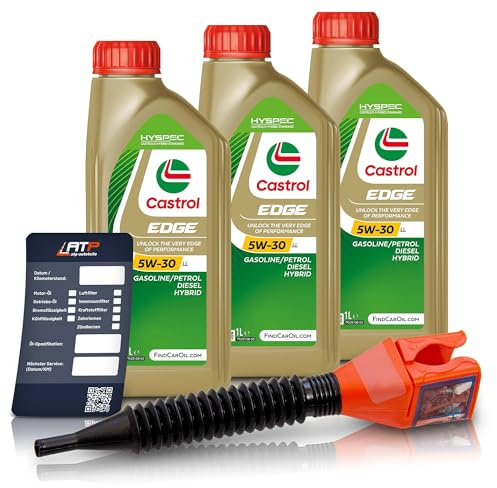 3x 1 L Liter Castrol Edge Fluid Titanium 5W-30 LL Motoröl inkl. Castrol