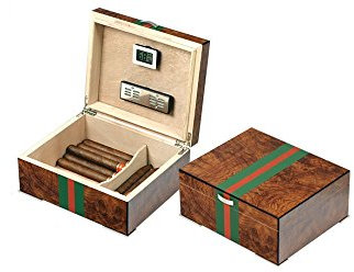 Schachtel für Zigarren Humidor Luftbefeuchter für 75 Zigaretten, Wurzelholz