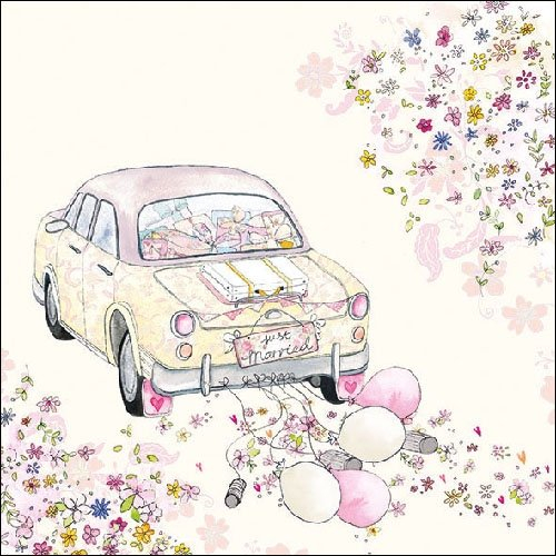 Ambiente Servietten Lunch / Party / ca. 33x33cm Just Married - Hochzeit - ideal als Geschenk